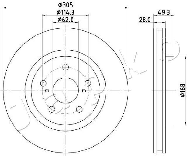 Stabdžių diskas JAPKO 602055C