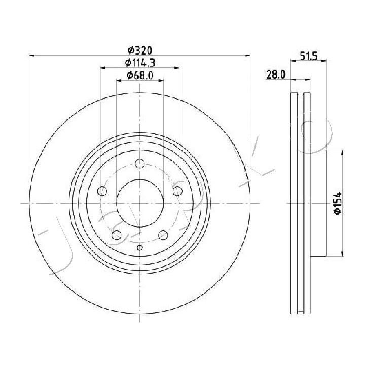 Stabdžių diskas JAPKO 60368C