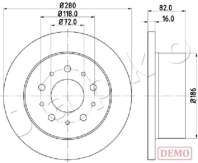 Stabdžių diskas JAPKO 610216C