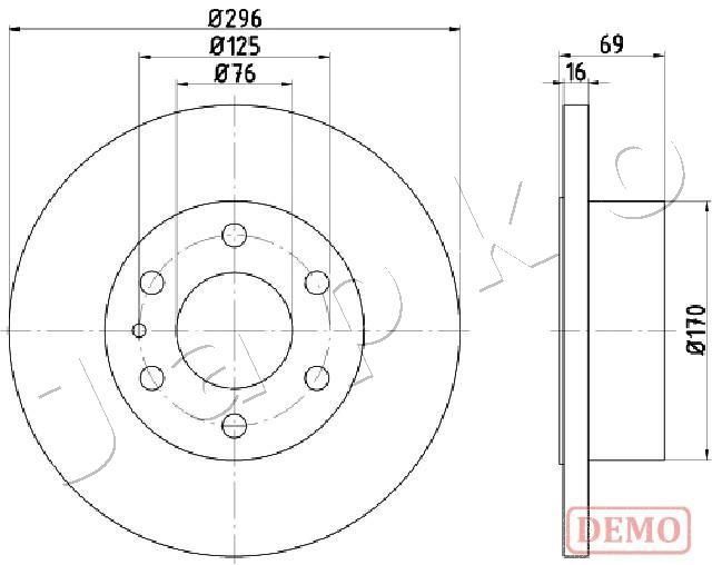 Stabdžių diskas JAPKO 610225C