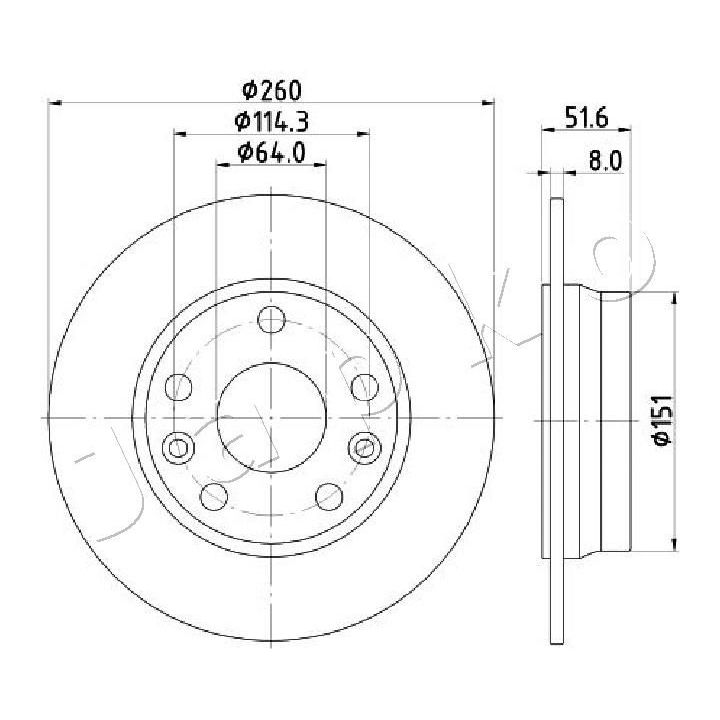 Stabdžių diskas JAPKO 61135C