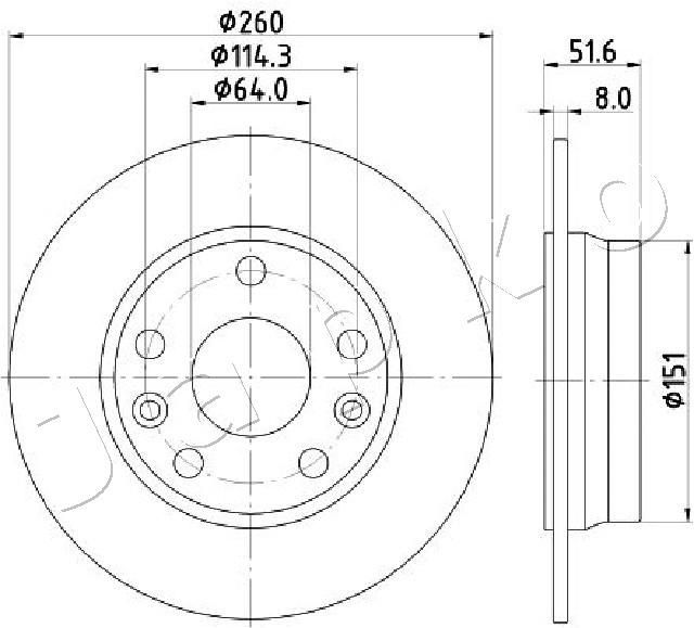 Stabdžių diskas JAPKO 61135C