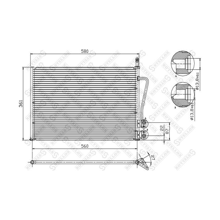 Kondensatorius, oro kondicionierius STELLOX 10-45020-SX