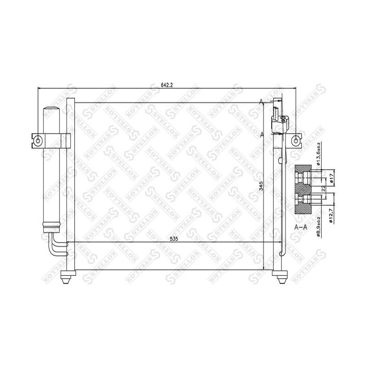 Kondensatorius, oro kondicionierius STELLOX 10-45027-SX