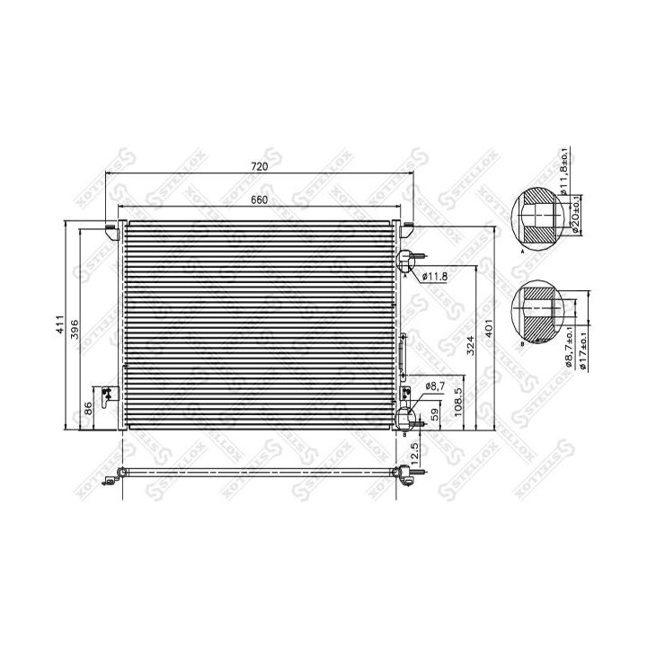 Kondensatorius, oro kondicionierius STELLOX 10-45031-SX