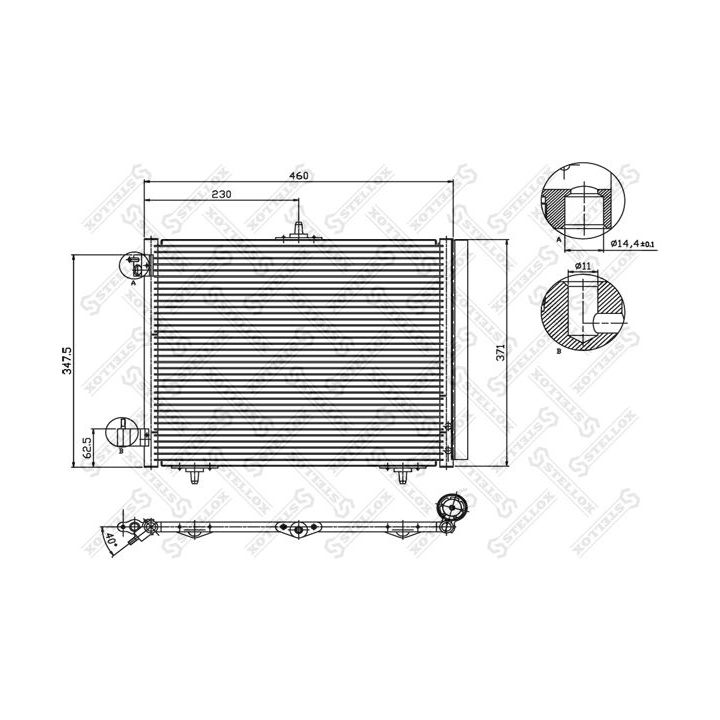 Kondensatorius, oro kondicionierius STELLOX 10-45040-SX