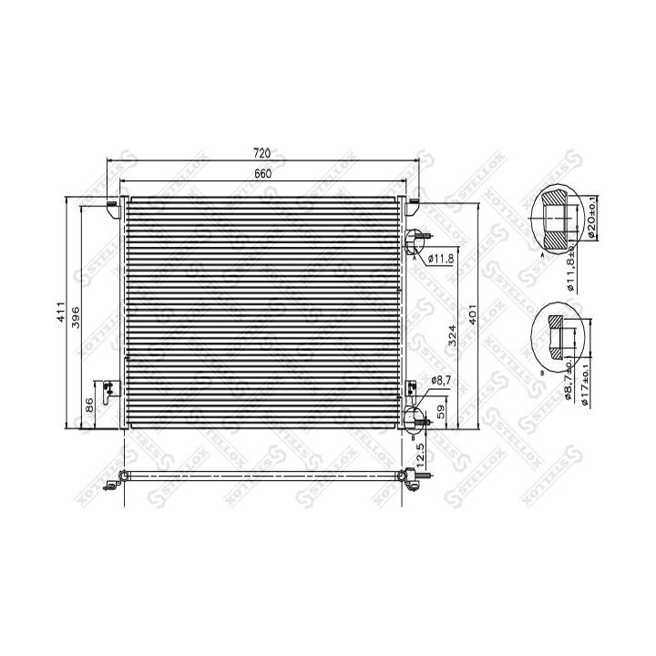 Kondensatorius, oro kondicionierius STELLOX 10-45210-SX