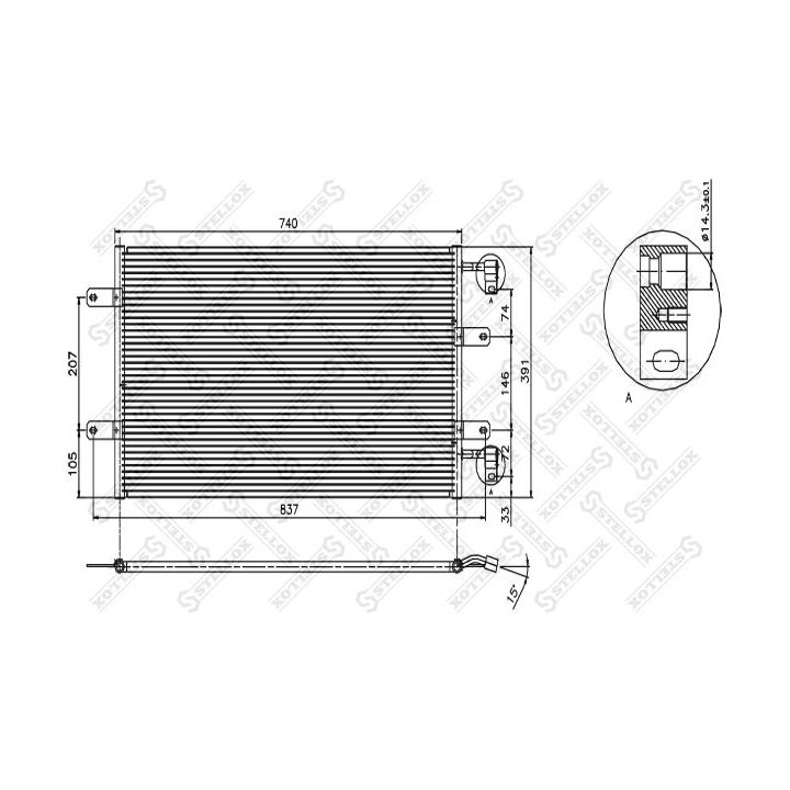 Kondensatorius, oro kondicionierius STELLOX 10-45480-SX