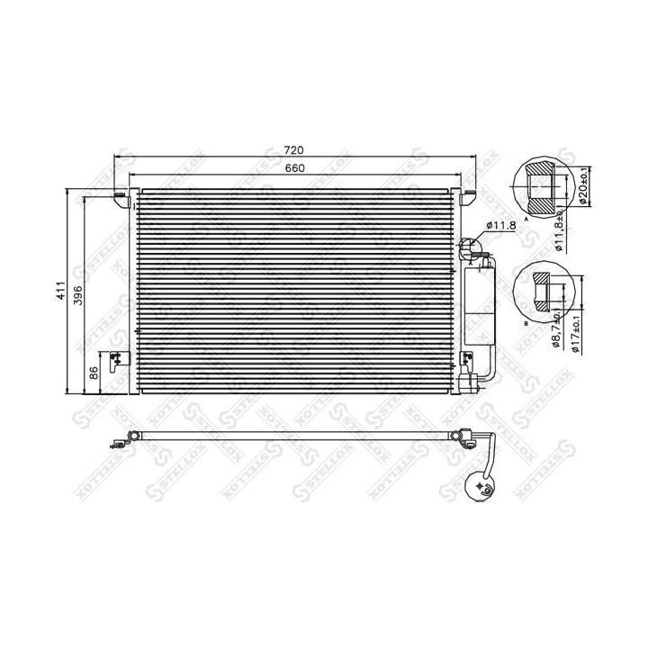 Kondensatorius, oro kondicionierius STELLOX 10-45554-SX