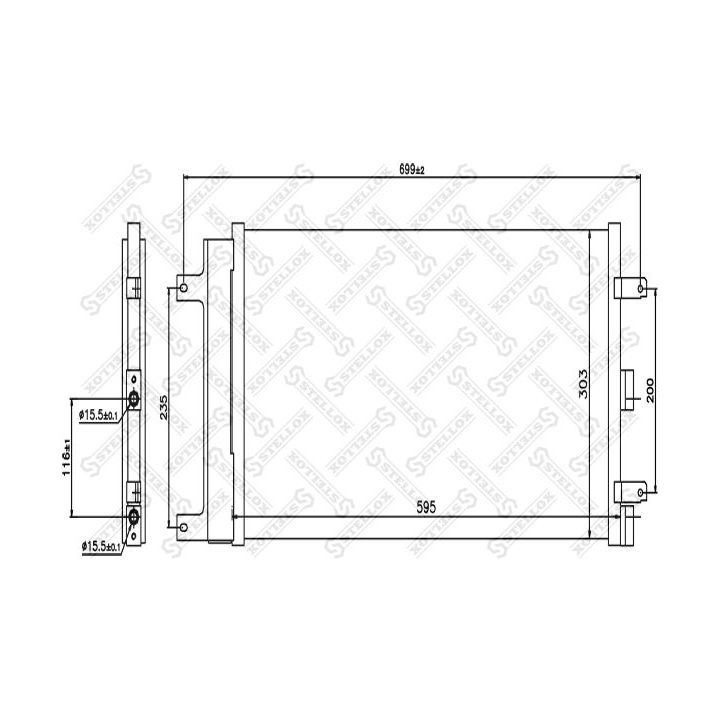 Kondensatorius, oro kondicionierius STELLOX 10-45619-SX