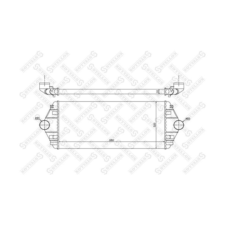 Tarpinis suslėgto oro aušintuvas, kompresorius STELLOX 10-40082-SX