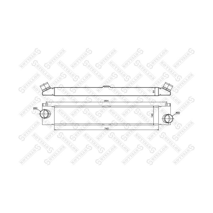 Tarpinis suslėgto oro aušintuvas, kompresorius STELLOX 10-40174-SX