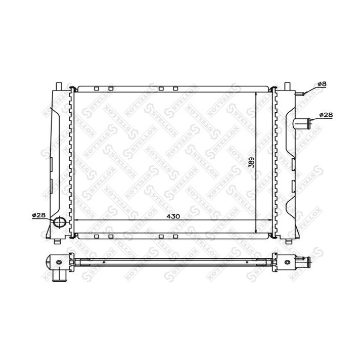 Radiatorius, variklio aušinimas STELLOX 10-25014-SX
