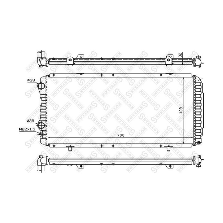 Radiatorius, variklio aušinimas STELLOX 10-25027-SX
