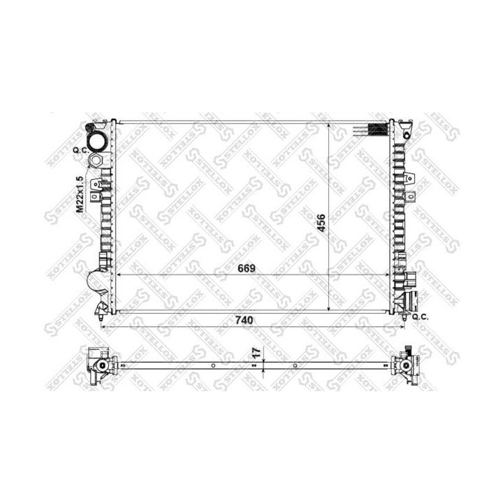 Radiatorius, variklio aušinimas STELLOX 10-25028-SX