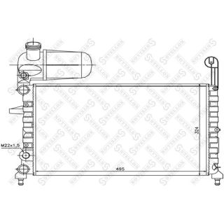 Radiatorius, variklio aušinimas STELLOX 10-25030-SX