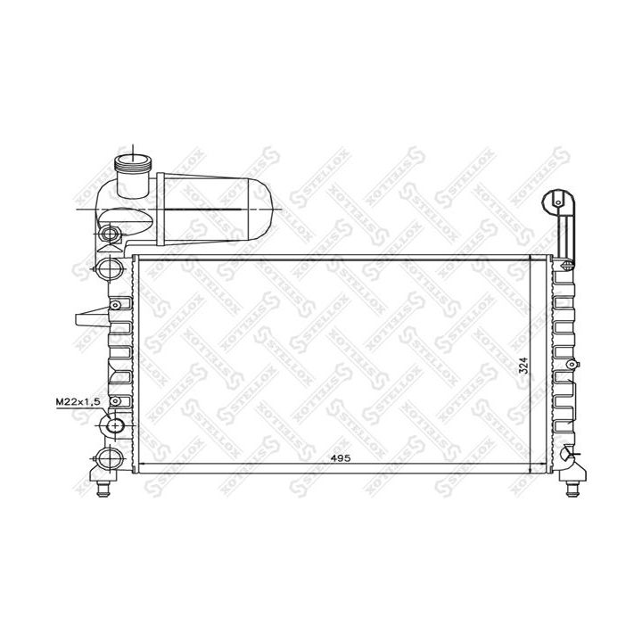 Radiatorius, variklio aušinimas STELLOX 10-25030-SX