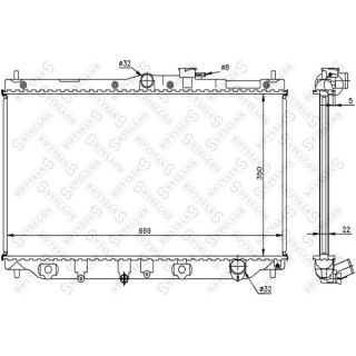 Radiatorius, variklio aušinimas STELLOX 10-25032-SX