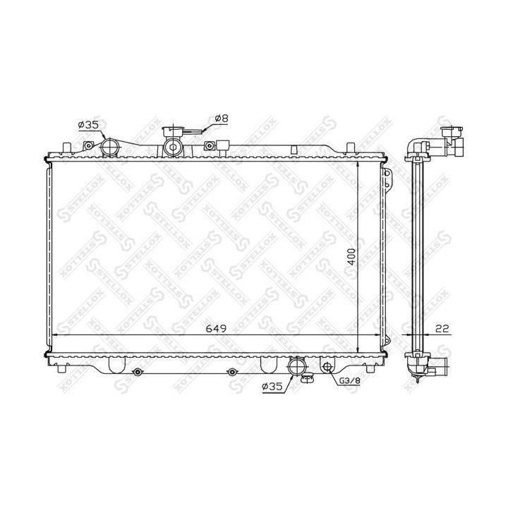 Radiatorius, variklio aušinimas STELLOX 10-25034-SX