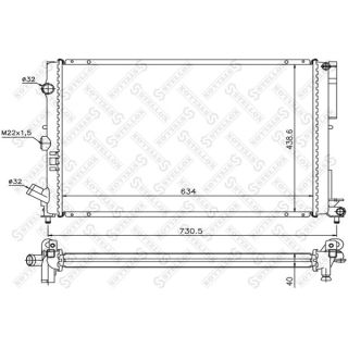 Radiatorius, variklio aušinimas STELLOX 10-25037-SX