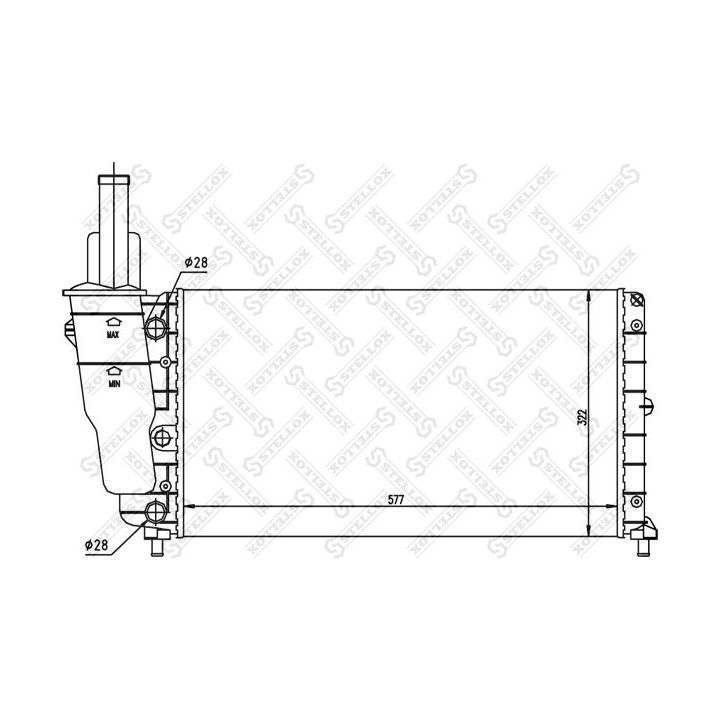 Radiatorius, variklio aušinimas STELLOX 10-25084-SX