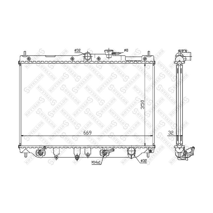 Radiatorius, variklio aušinimas STELLOX 10-25088-SX
