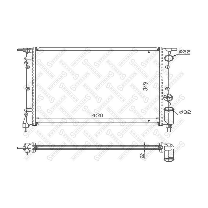 Radiatorius, variklio aušinimas STELLOX 10-25106-SX
