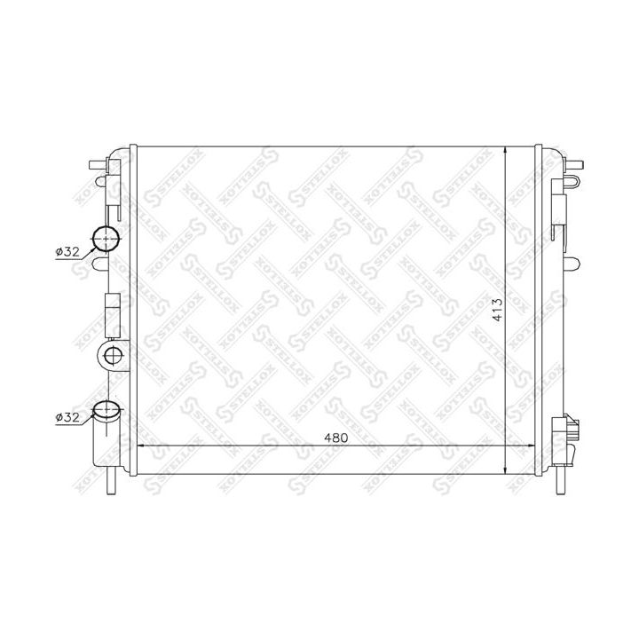Radiatorius, variklio aušinimas STELLOX 10-25134-SX