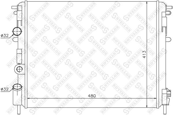 Radiatorius, variklio aušinimas STELLOX 10-25134-SX