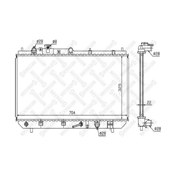 Radiatorius, variklio aušinimas STELLOX 10-25147-SX