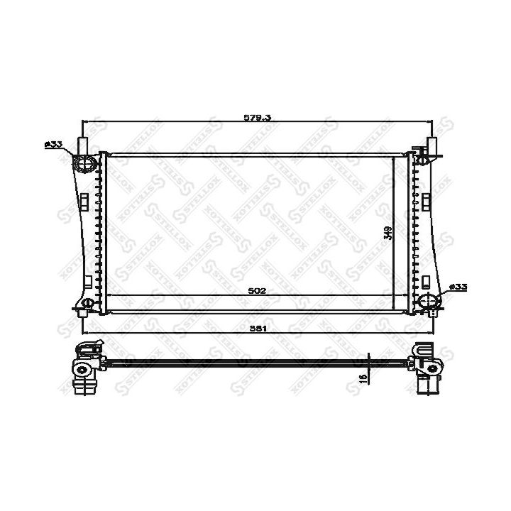 Radiatorius, variklio aušinimas STELLOX 10-25157-SX