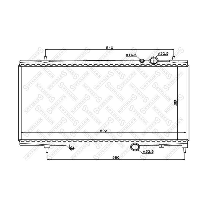 Radiatorius, variklio aušinimas STELLOX 10-25164-SX