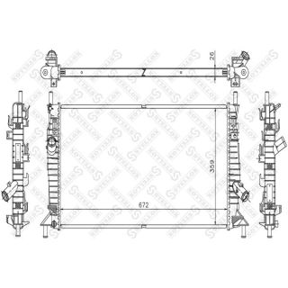 Radiatorius, variklio aušinimas STELLOX 10-25182-SX