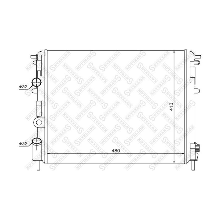 Radiatorius, variklio aušinimas STELLOX 10-25192-SX