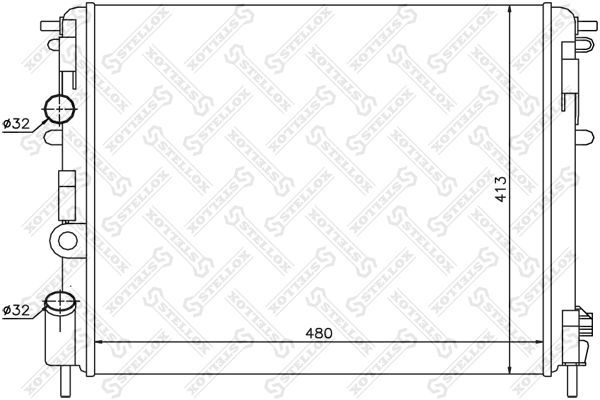 Radiatorius, variklio aušinimas STELLOX 10-25192-SX