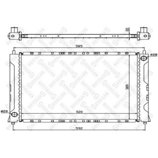 Radiatorius, variklio aušinimas STELLOX 10-25202-SX