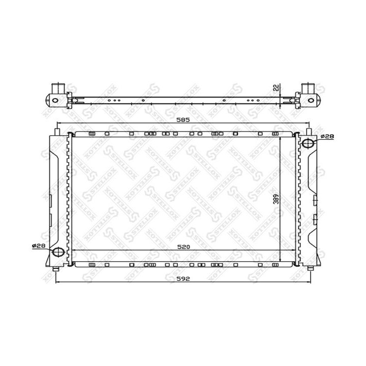 Radiatorius, variklio aušinimas STELLOX 10-25202-SX