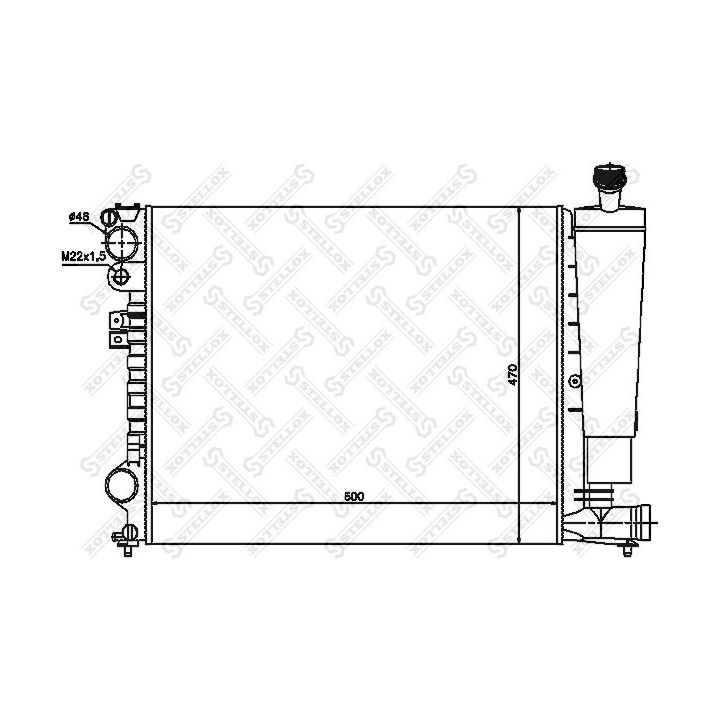 Radiatorius, variklio aušinimas STELLOX 10-25209-SX