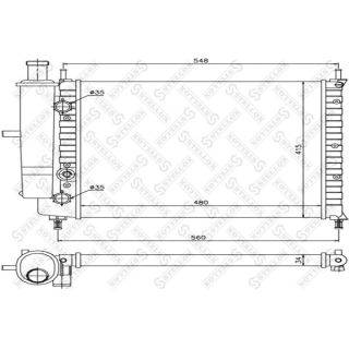 Radiatorius, variklio aušinimas STELLOX 10-25210-SX