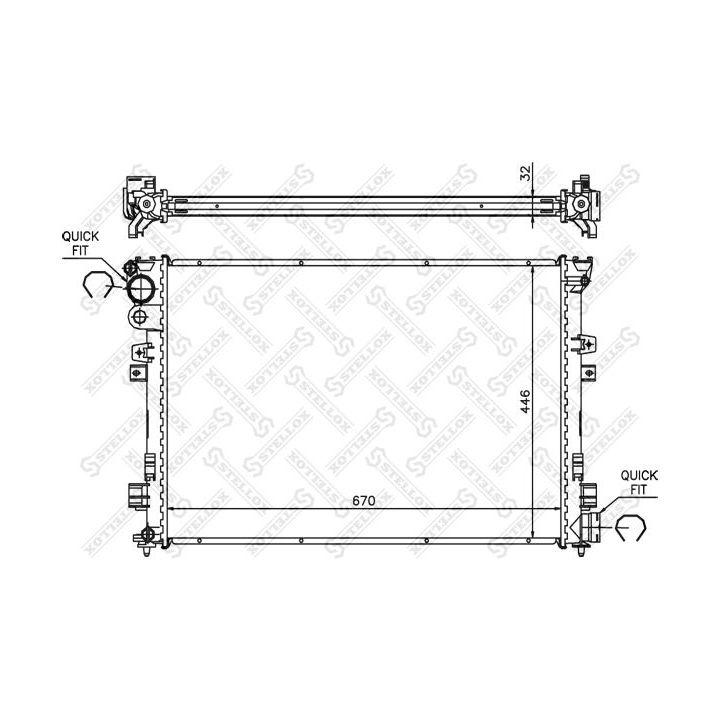 Radiatorius, variklio aušinimas STELLOX 10-25212-SX