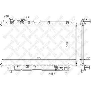 Radiatorius, variklio aušinimas STELLOX 10-25217-SX