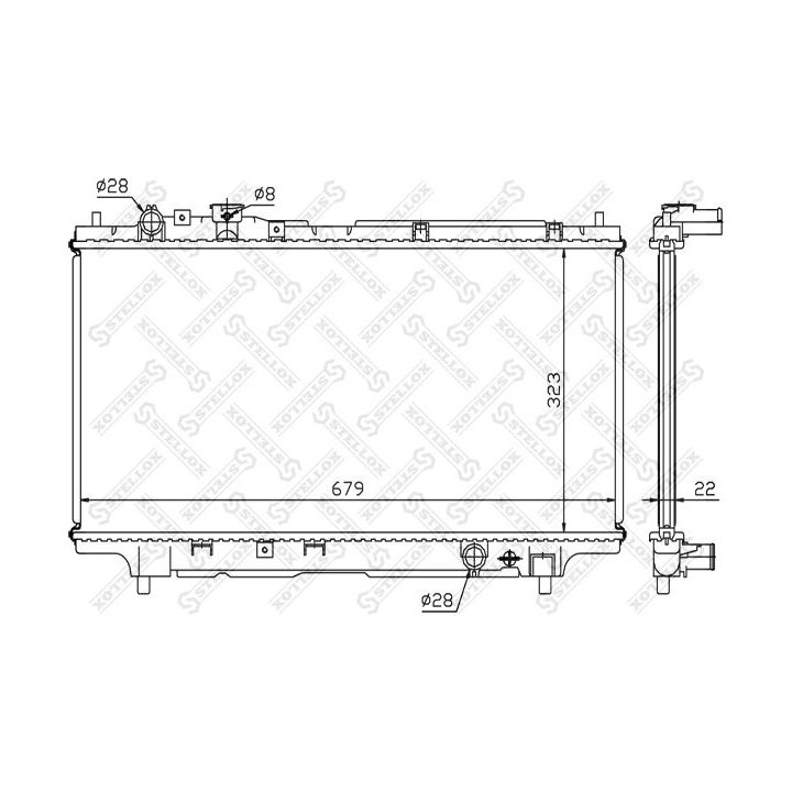 Radiatorius, variklio aušinimas STELLOX 10-25217-SX