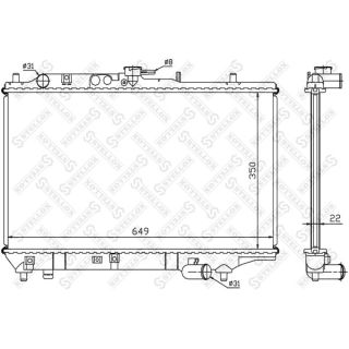 Radiatorius, variklio aušinimas STELLOX 10-25218-SX