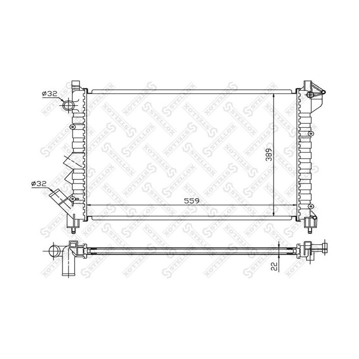 Radiatorius, variklio aušinimas STELLOX 10-25230-SX