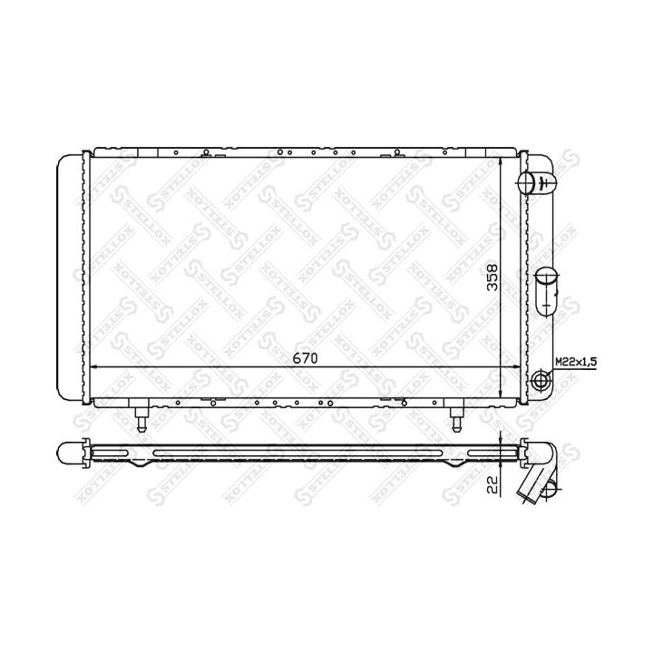 Radiatorius, variklio aušinimas STELLOX 10-25233-SX