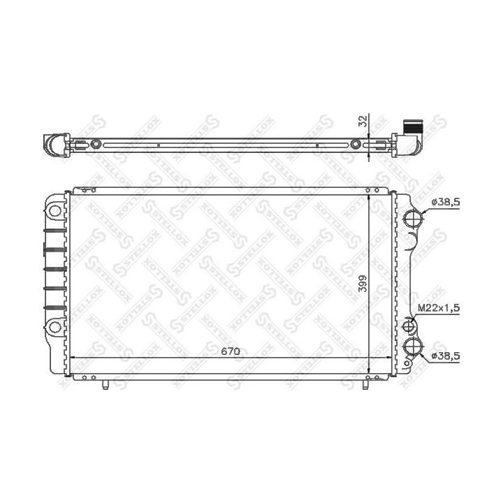 Radiatorius, variklio aušinimas STELLOX 10-25234-SX