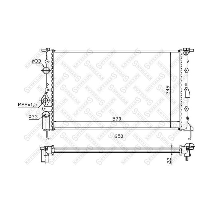 Radiatorius, variklio aušinimas STELLOX 10-25238-SX