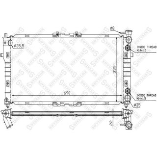 Radiatorius, variklio aušinimas STELLOX 10-25254-SX