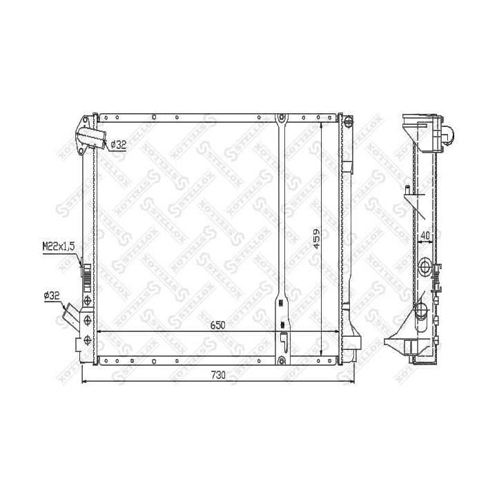 Radiatorius, variklio aušinimas STELLOX 10-25273-SX