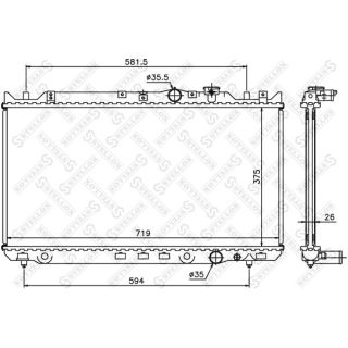 Radiatorius, variklio aušinimas STELLOX 10-25275-SX